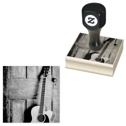 Mooie gitaar rubberstempel (Gestempeld)
