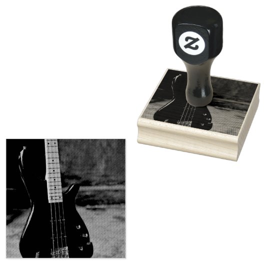 Mooie gitaar rubberstempel (Gestempeld)