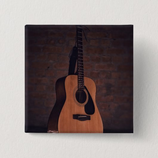 Mooie gitaar vierkante button 5,1 cm (Voorkant)