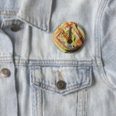 Mooie,  gitaarachtige muzieknoten ronde button 5,7 cm (In situ)