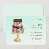 Mooie Glam Feestcake Verjaardag Kaart (Voorkant / Achterkant)