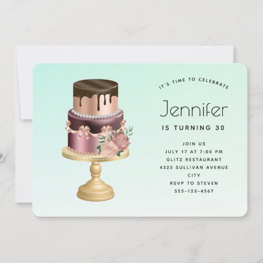 Mooie Glam Feestcake Verjaardag Kaart (Voorkant)