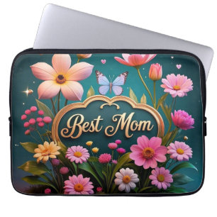 Mooie glam moederdag bloemen laptop sleeve