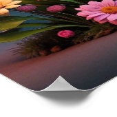 Mooie glam moederdag bloemen poster (Hoek)