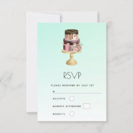 Mooie Glam Party Cake RSVP Kaartje