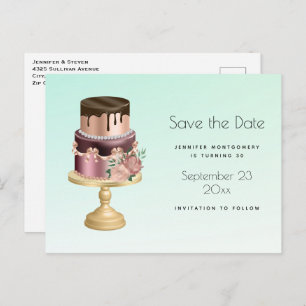 Mooie Glam Party Cake Save the Date Uitnodiging Briefkaart