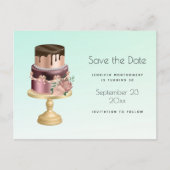 Mooie Glam Party Cake Save the Date Uitnodiging Briefkaart (Voorkant)