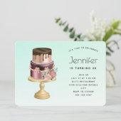 Mooie Glam Party Cake Verjaardag Kaart (Staand voorkant)