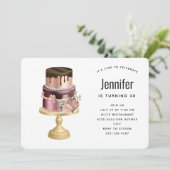 Mooie Glam Party Cake Verjaardag Kaart (Staand voorkant)