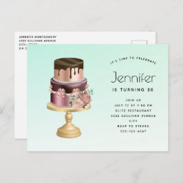 Mooie Glam Party Cake Verjaardag Uitnodiging Briefkaart