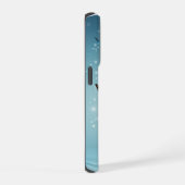 mooie glanzende blauwe vlinder iPhone hoesje (Rechterkant)