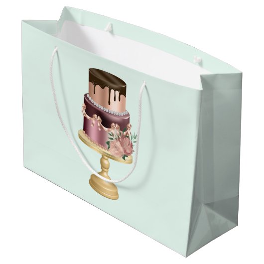 Mooie glanzende glam feestcake groot cadeauzakje (Achterkant Gekanteld)