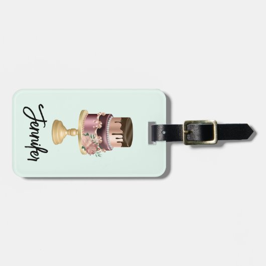 Mooie glanzende Glam Party Cake Bagagelabel (Voorkant horizontaal)