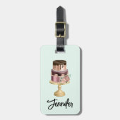 Mooie glanzende Glam Party Cake Bagagelabel (Voorkant verticaal)