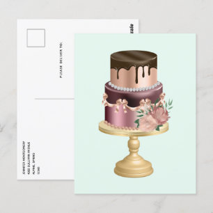 Mooie glanzende Glam Party Cake Briefkaart
