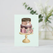 Mooie glanzende Glam Party Cake Briefkaart (Staand voorkant)