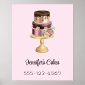 Mooie glanzende Glam Party Cake Business Poster (Voorkant)