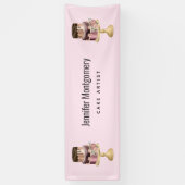 Mooie glanzende Glam Party Cake Business Spandoek (Verticaal)