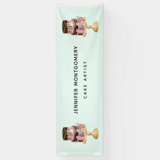 Mooie glanzende Glam Party Cake Business Spandoek (Verticaal)