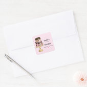 Mooie glanzende Glam Party Cake Business Vierkante Sticker (Envelop)