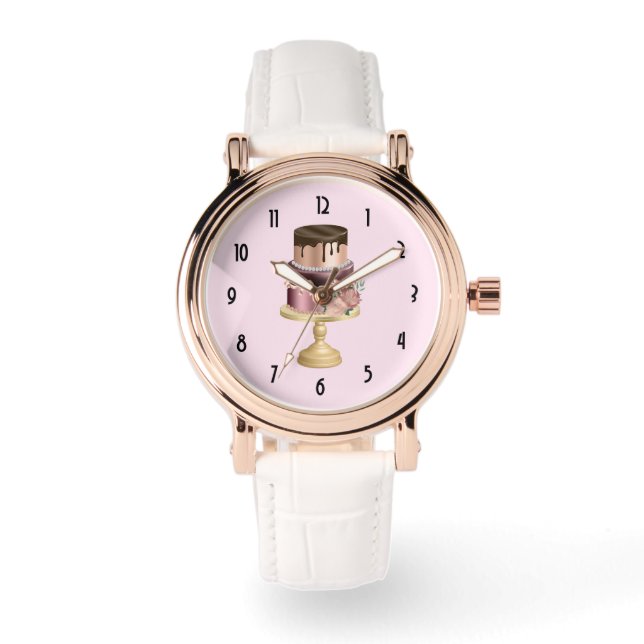Mooie glanzende Glam Party Cake Horloge (Voorkant)