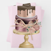 Mooie glanzende Glam Party Cake Inpakpapier Vel (In situ)
