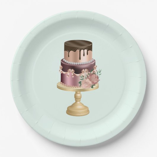 Mooie glanzende Glam Party Cake Papieren Bordje (Voorkant)