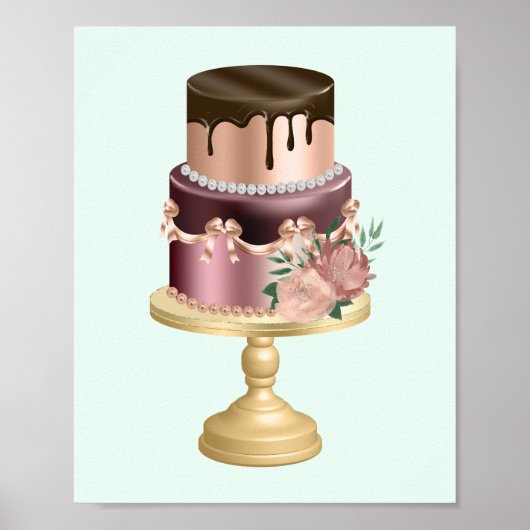Mooie glanzende Glam Party Cake Poster (Voorkant)