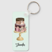 Mooie glanzende Glam Party Cake Sleutelhanger (Achterkant)