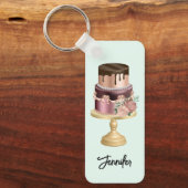 Mooie glanzende Glam Party Cake Sleutelhanger (Voorkant)