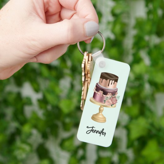 Mooie glanzende Glam Party Cake Sleutelhanger (Hand)