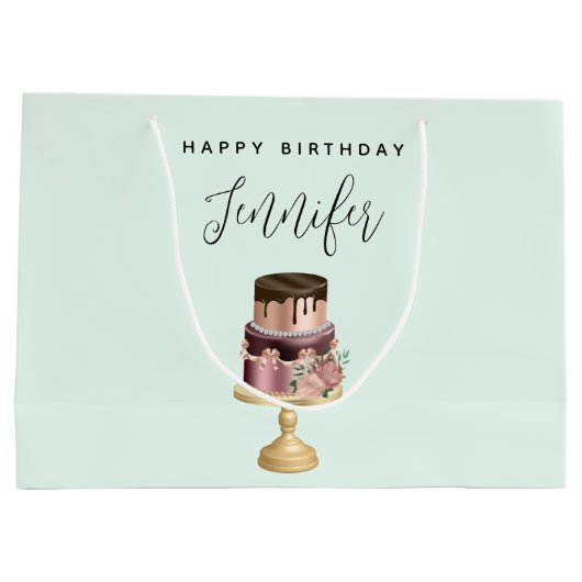 Mooie glanzende Glam Party Cake Verjaardag Groot Cadeauzakje (Achterkant)