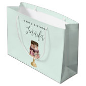 Mooie glanzende Glam Party Cake Verjaardag Groot Cadeauzakje (Achterkant Gekanteld)