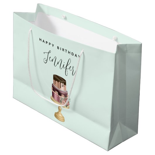 Mooie glanzende Glam Party Cake Verjaardag Groot Cadeauzakje (Voorkant Gekanteld)