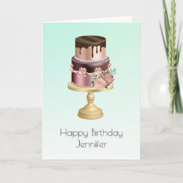 Mooie glanzende Glam Party Cake Verjaardag Kaart