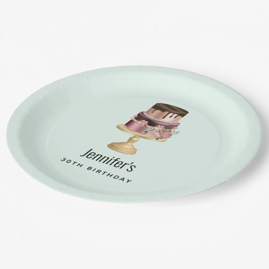 Mooie glanzende Glam Party Cake Verjaardag Papieren Bordje (Gekanteld)