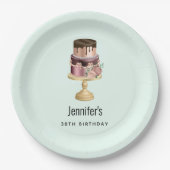 Mooie glanzende Glam Party Cake Verjaardag Papieren Bordje (Voorkant)