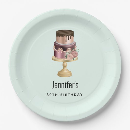 Mooie glanzende Glam Party Cake Verjaardag Papieren Bordje (Voorkant)