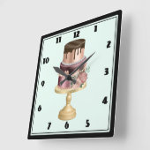 Mooie glanzende Glam Party Cake Vierkante Klok (Hoek)