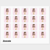 Mooie glanzende Glam Party Cake Vierkante Sticker (Vel)