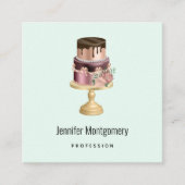 Mooie glanzende Glam Party Cake Vierkante Visitekaartje (Voorkant)