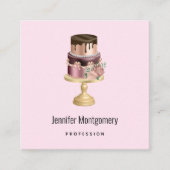 Mooie glanzende Glam Party Cake Vierkante Visitekaartje (Voorkant)