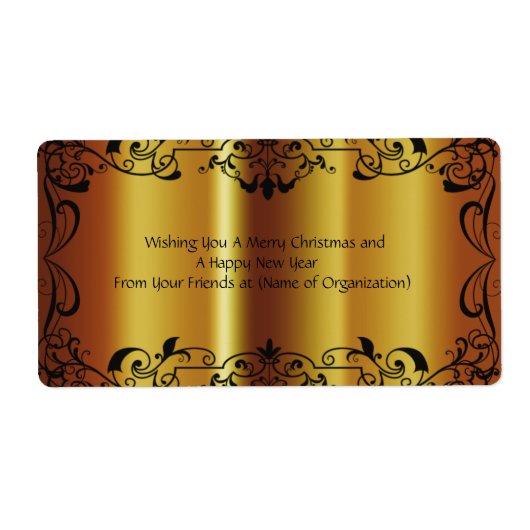 Mooie, glanzende goud, op maat gemaakte wijn voor  etiket (Voorkant)