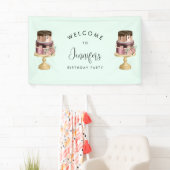 Mooie glanzende luxe party cake verjaardag spandoek (Insitu)