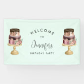 Mooie glanzende luxe party cake verjaardag spandoek (Horizontaal)