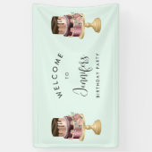 Mooie glanzende luxe party cake verjaardag spandoek (Verticaal)