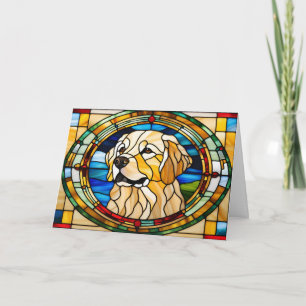 Mooie Glas-in-Lood Golden Retriever Kaart