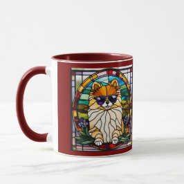 Mooie glas-in-lood koffiemok met Pomeranian Mok