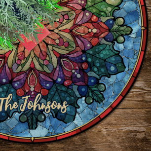 Mooie glas-in-lood-mandala op maat voor kerst kerstboom rok