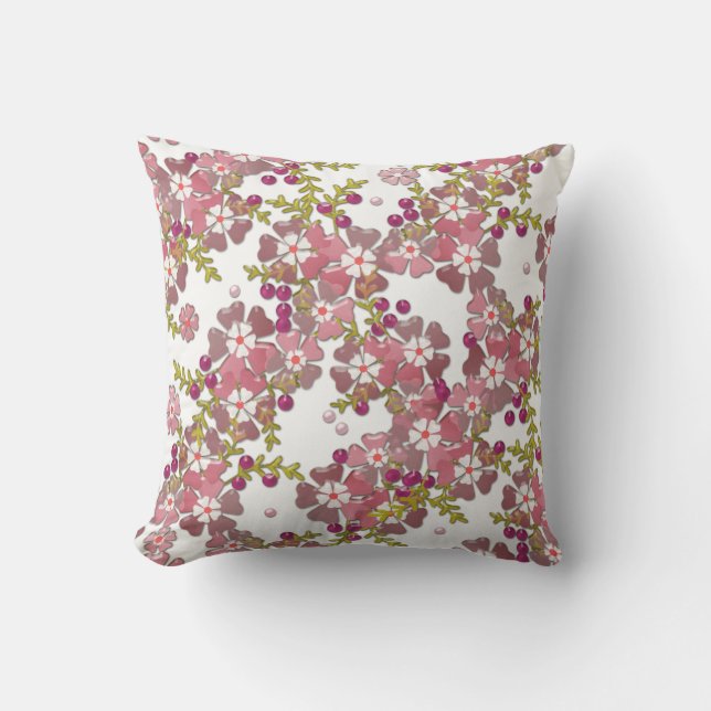 Mooie glazen bloemen kussen (Voorkant)